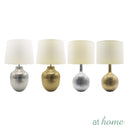 AT HOME Table Lamp Gomo/Gas Nordic Metal Lamp Linen Shade, Modern Warm Light, Night Light, Bedroom