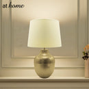 AT HOME Table Lamp Gomo/Gas Nordic Metal Lamp Linen Shade, Modern Warm Light, Night Light, Bedroom