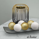 Rahi 1pc Ceramic Ball/Sphere At Home White/Gold Nordic Decor Ball For Bowl Vases Living Dining