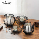 Deluxe Sana Set of 2 Metal Tealight Candle Holder w/ Glass