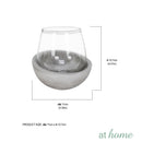 Deluxe Set of 2 Somine Cement Candle Holder w/ Glass