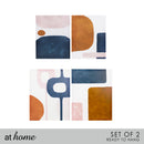 Set of 2 Blue Abstract Canvas Wall Art Decor