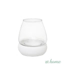 Deluxe Sonya Cement Candle Holder Home Decor w/ Glass