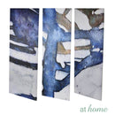 Set of 3 Sapphire Abstract Canvas Wall Art