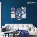 Set of 3 Sapphire Abstract Canvas Wall Art