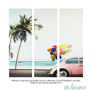Set of 3 Beach & Pink Car Canvas Frame