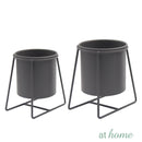 Succulent Metal Planter w/ Stand and Pot