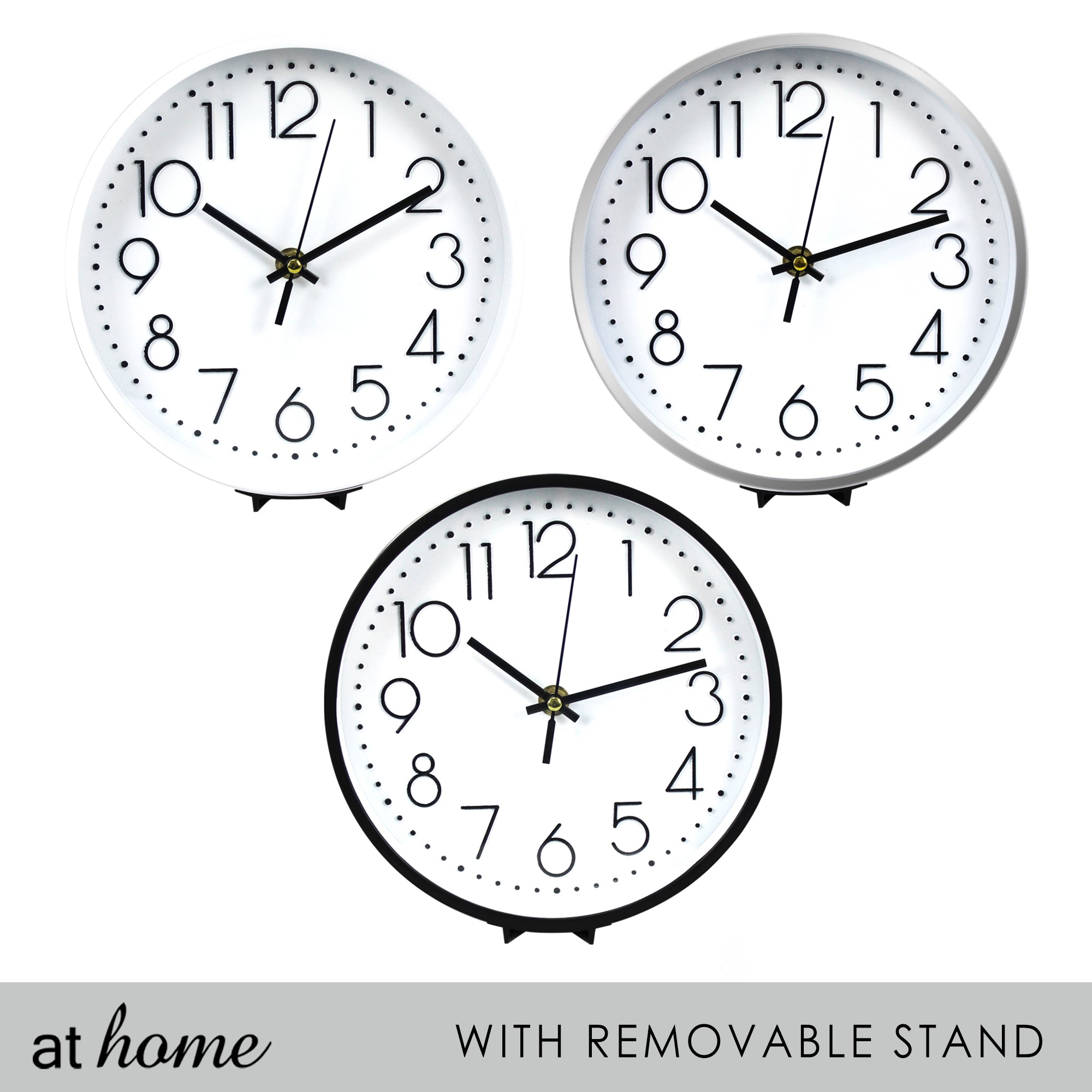 Grey Wall Clock With Stand