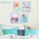 Set of 2 Summer Palm Trees Beach Canvas Wall Art