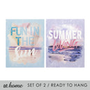 Set of 2 Summer Palm Trees Beach Canvas Wall Art