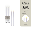 LED Taper Candle Flickering Flameless Set of 2 — Essential