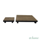 Bali Square Wood Candle Holder