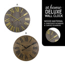 Oscar Wood Wall Clock 22-24in Step Mechanism Premium Wood Finish — Deluxe Pieces