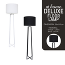 Anton Floor Lamp 58in Metal Stand & Linen Shade — Deluxe Pieces