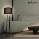 Anton Floor Lamp 58in Metal Stand & Linen Shade — Deluxe Pieces