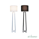 Anton Floor Lamp 58in Metal Stand & Linen Shade — Deluxe Pieces