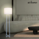 Anton Floor Lamp 58in Metal Stand & Linen Shade — Deluxe Pieces