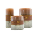 Natural Metallic Unscented Pillar Candle — Essential
