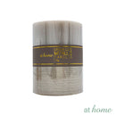 Natural Metallic Unscented Pillar Candle — Essential