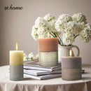 Natural Metallic Unscented Pillar Candle — Essential
