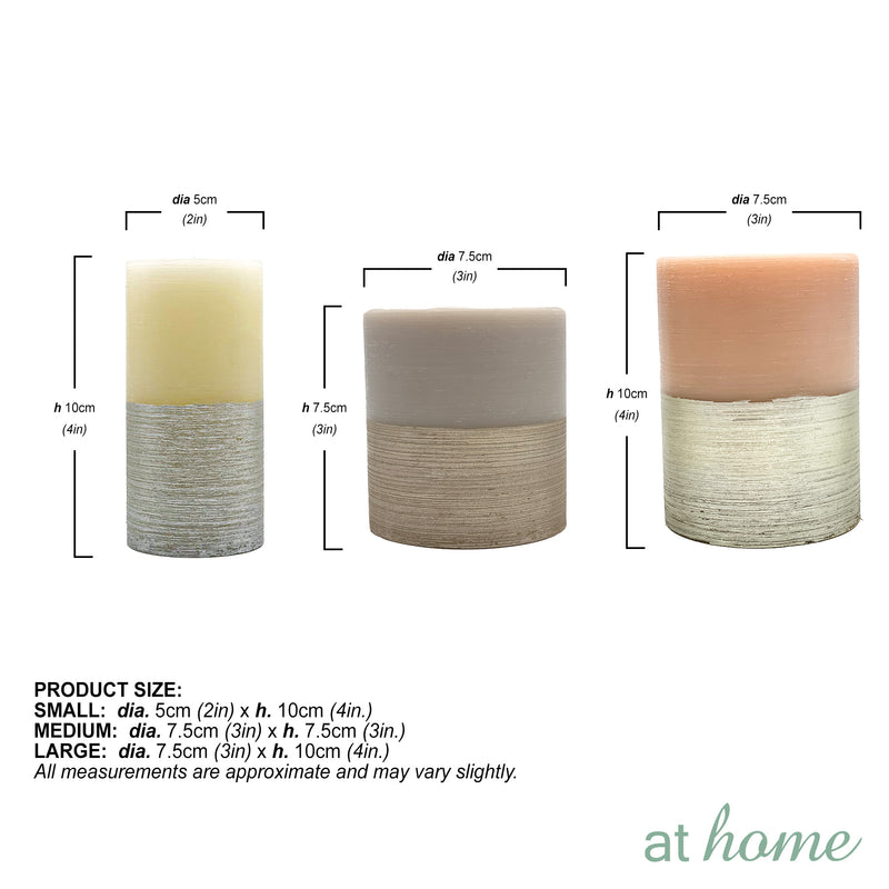 Natural Metallic Pillar Candle