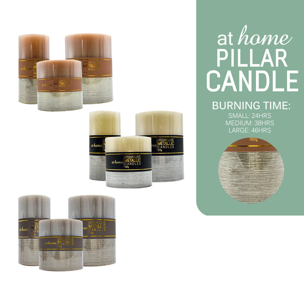 Natural Metallic Pillar Candle