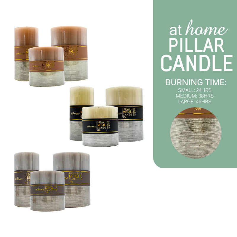 Natural Metallic Pillar Candle