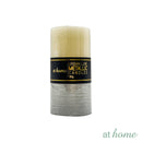 Natural Metallic Unscented Pillar Candle — Essential