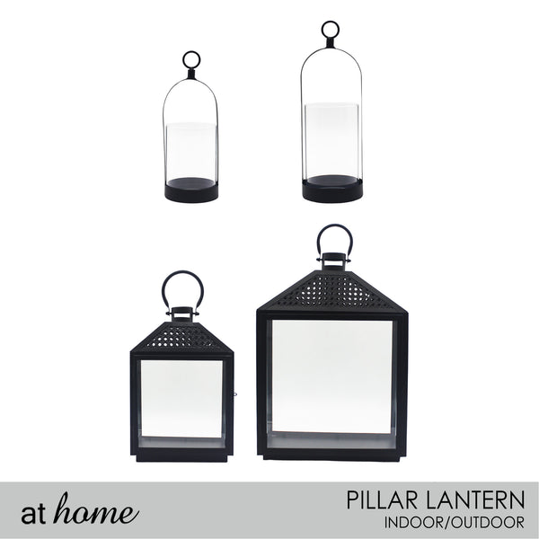 At Home Deluxe Witty Nordic Metal Lantern Pillar Candle Holder, Home Décor, Hanging or Tabletop