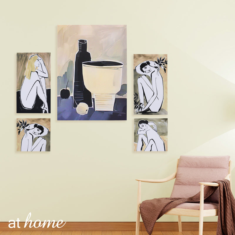 Jai/Jamila Wall Art Decoration Set of 5 Canvas Frame