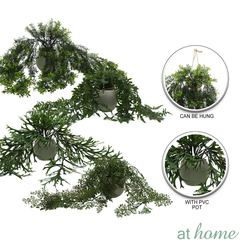 AT HOME Decorative 1pc Artificial plant potted Hilaria/Hasna, home shelf hanging strip bonsai cabinet pendant wall