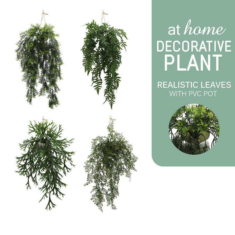 AT HOME Decorative 1pc Artificial plant potted Hilaria/Hasna, home shelf hanging strip bonsai cabinet pendant wall