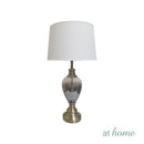 Xiomara & Xylo or Ximin Table Lamp Glass & Metal Accent Design — Deluxe Pieces