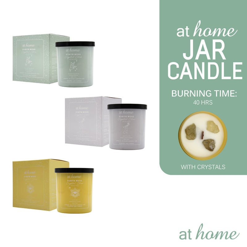 Whimsical Scented Jar Candle with Crystals
