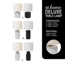 Glitzy & Gleaming Table Lamp Ceramic Textured Minimalist Design — Deluxe Pieces