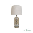 Xiomara & Xylo or Ximin Table Lamp Glass & Metal Accent Design — Deluxe Pieces