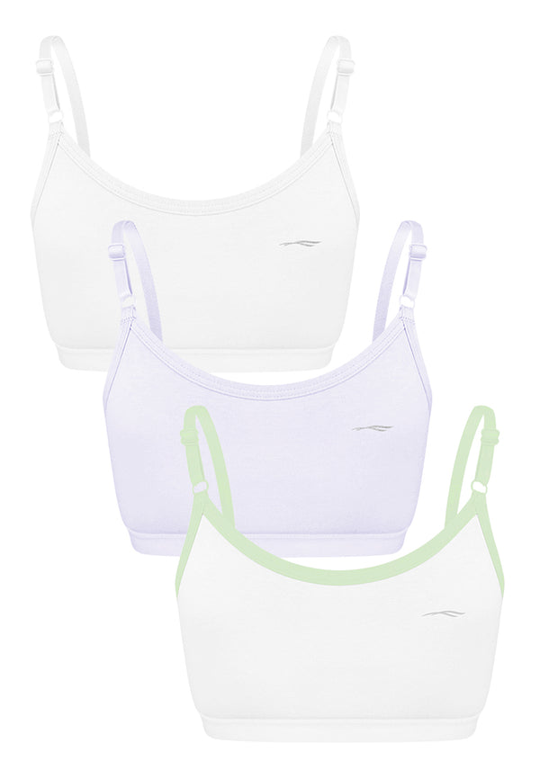 3-in-1 Pack Training Bra With Adjustable Straps Girls Kids Underwear