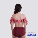 Scarlet Rouge Puff Sleeves Bikini Set