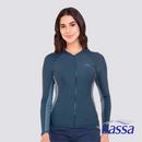 Blue Daisy Full-Zipped Long-Sleeved Rashguard