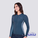 Blue Daisy Full-Zipped Long-Sleeved Rashguard