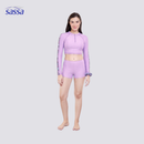 Dashing Aura Cropped Long Sleeved Rashguard Boyleg Set