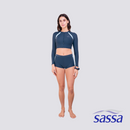 Blue Daisy Cropped Rashguard Boyleg Set