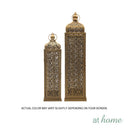 Xyla Metal Candle Holder Lantern Premium Antique Gold Finish — Deluxe Pieces
