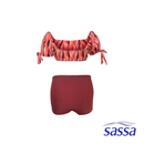 Scarlet Rouge Puff Sleeves Bikini Set