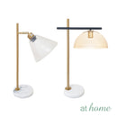 Giggly & Glinty Table Lamp Metal & Glass Shade Marble Finish Mid-Century Design