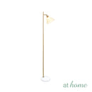 Giggly & Glinty Floor Stand Lamp Metal & Glass Shade Marble Finish Mid-Century Design