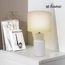Glitzy & Gleaming Table Lamp Ceramic Textured Minimalist Design — Deluxe Pieces