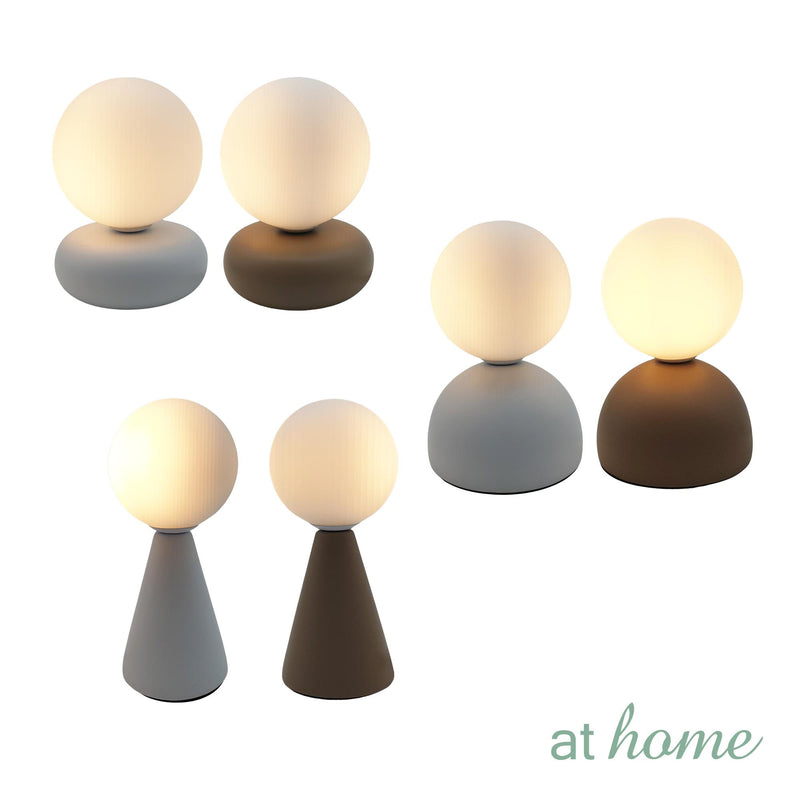 Xue or Xun and Xui Ceramic & Glass Ball Shade Table Lamp