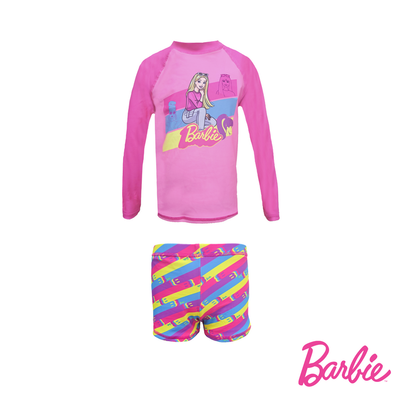 Barbie Long Sleeved Rashguard Boyleg Set