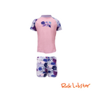 Purple Paradise Short-Sleeved Rashguard Boyleg Set